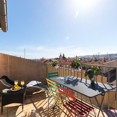 La Croix - F3, Terrasse Vue Panoramique, Vieux-Nice Old Town And Terrace المظهر الخارجي الصورة