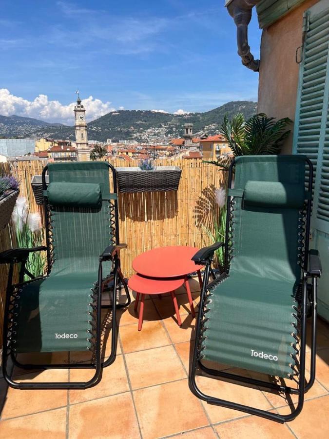La Croix - F3, Terrasse Vue Panoramique, Vieux-Nice Old Town And Terrace المظهر الخارجي الصورة