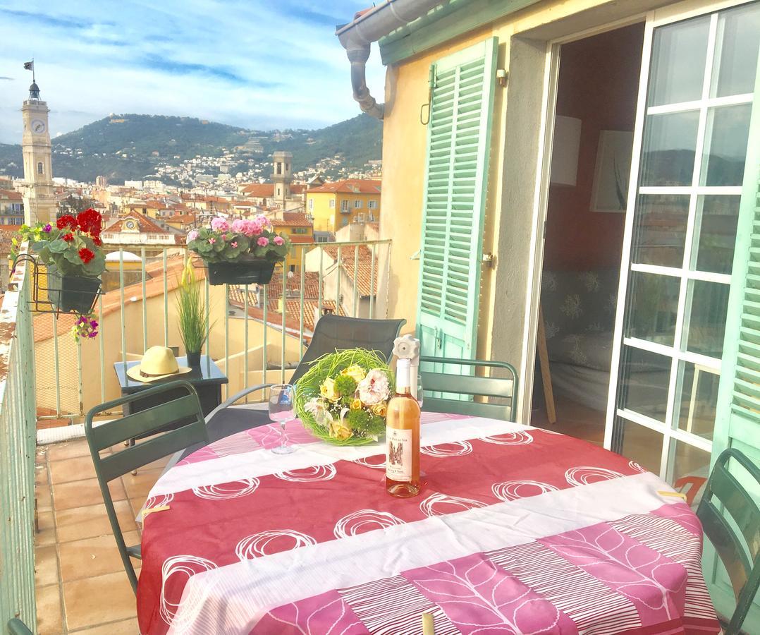 La Croix - F3, Terrasse Vue Panoramique, Vieux-Nice Old Town And Terrace المظهر الخارجي الصورة