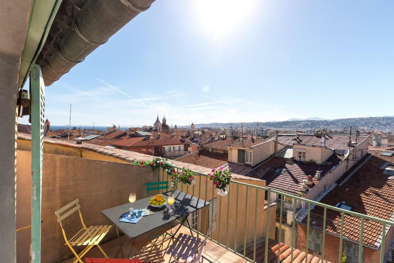 La Croix - F3, Terrasse Vue Panoramique, Vieux-Nice Old Town And Terrace المظهر الخارجي الصورة