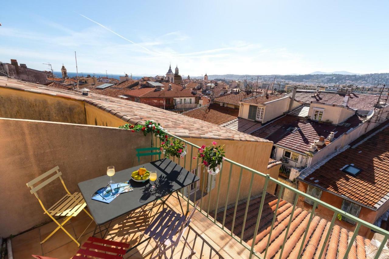 La Croix - F3, Terrasse Vue Panoramique, Vieux-Nice Old Town And Terrace المظهر الخارجي الصورة