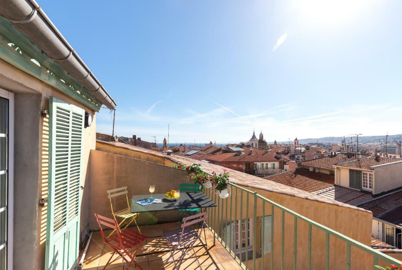 La Croix - F3, Terrasse Vue Panoramique, Vieux-Nice Old Town And Terrace المظهر الخارجي الصورة
