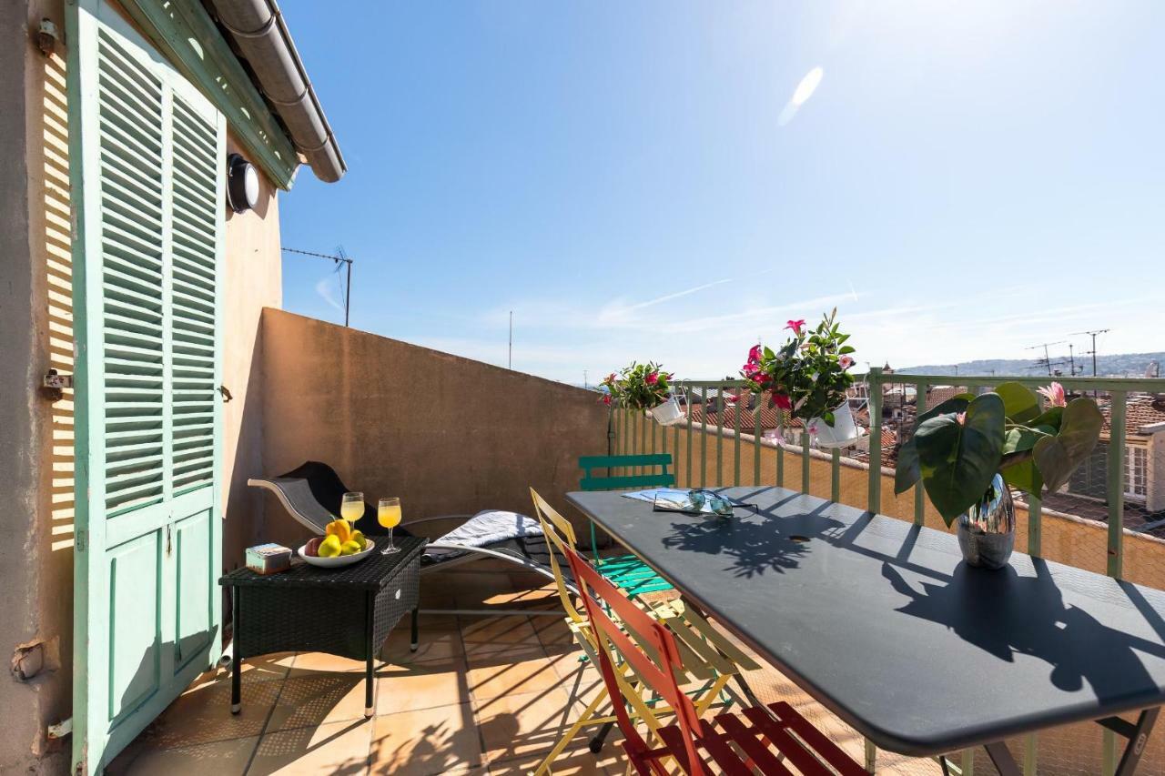 La Croix - F3, Terrasse Vue Panoramique, Vieux-Nice Old Town And Terrace المظهر الخارجي الصورة